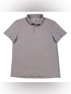 Lululemon Evolution Polo Pique Mens Medium Heathered Smokey Topaz Slim Fit Style